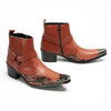 Brown Snake Western Ankle Boots #4135