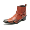 Brown Snake Western Ankle Boots #4135