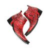 Edgy Red Snakeskin Ankle Boots #4136