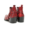 Edgy Red Snakeskin Ankle Boots #4136