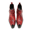 Edgy Red Snakeskin Ankle Boots #4136