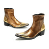 Shiny Gold Metallic Ankle Boots #4137