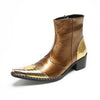 Shiny Gold Metallic Ankle Boots #4137