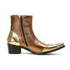 Shiny Gold Metallic Ankle Boots #4137