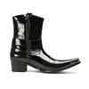 Shiny Textured Pointed Western Boots #4139