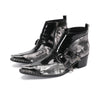 Edgy Printed Buckle Ankle Boot #4142