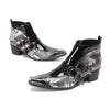 Edgy Printed Buckle Ankle Boot #4142