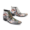 Vibrant Patterned Western Ankle Boots #4143