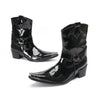 Shiny Black Crocodile Western Boots #4146