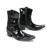 Shiny Black Crocodile Western Boots #4146