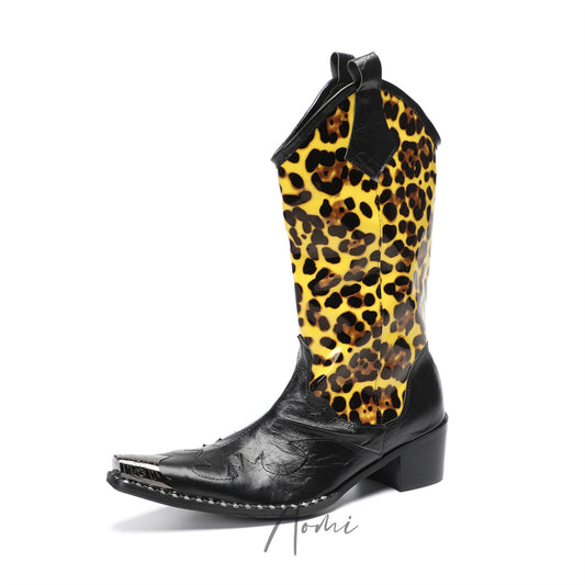 Bold Leopard Cowboy Boots #4147