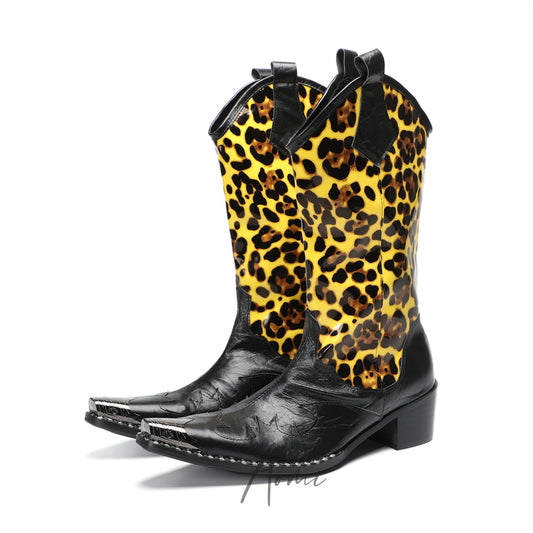 Bold Leopard Cowboy Boots #4147