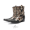 Bold Leopard Print Cowboy Boots #4149