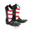 Patriotic Flag Studded Cowboy Boot #4150
