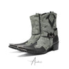 Camo Pointed Metal Western Boots #4152
