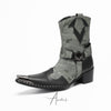 Camo Pointed Metal Western Boots #4152