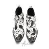 Cow Print Pointed Toe Cowboy Ankle Boots #4155