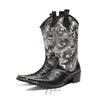 Edgy Newspaper Print Cowboy Boots #4156