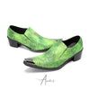 Green Snake Pointed Toe Dress Shoes #4161