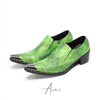 Green Snake Pointed Toe Dress Shoes #4161