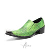 Green Snake Pointed Toe Dress Shoes #4161