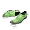 Green Snake Pointed Toe Dress Shoes #4161