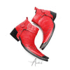 Striking Red Crocodile Harness Ankle Boots #4162