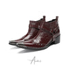 Shiny Studded Western Ankle Boots #4164