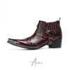 Shiny Studded Western Ankle Boots #4164