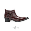 Shiny Studded Western Ankle Boots #4164