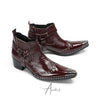 Shiny Studded Western Ankle Boots #4164