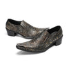 Distressed Gold Snakeskin Men's Loafers #4165