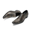 Distressed Gold Snakeskin Men's Loafers #4165
