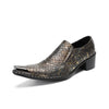 Distressed Gold Snakeskin Men's Loafers #4165