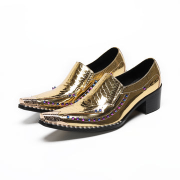 Rock Star Block Heel Loafers #4178