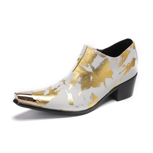 AOMISHOES™  Leche Dorada Metal Tip Shoes 9117