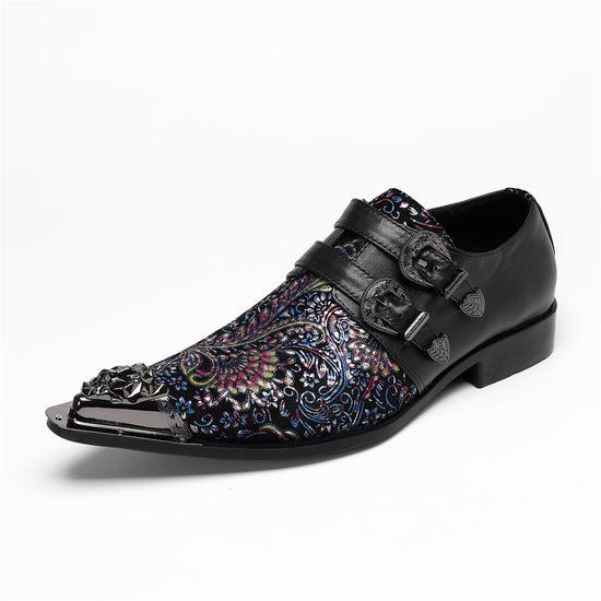 AOMISHOES_Black_Patterned_Shoes_#4109_Footwear_for_Daily_Use_AOMISHOES