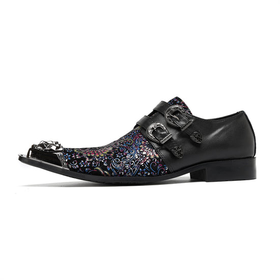 AOMISHOES_Black_Patterned_Shoes_#4109_Footwear_for_Daily_Use_AOMISHOES