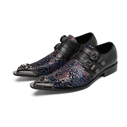 AOMISHOES_Black_Patterned_Shoes_#4109_Footwear_for_Daily_Use_AOMISHOES