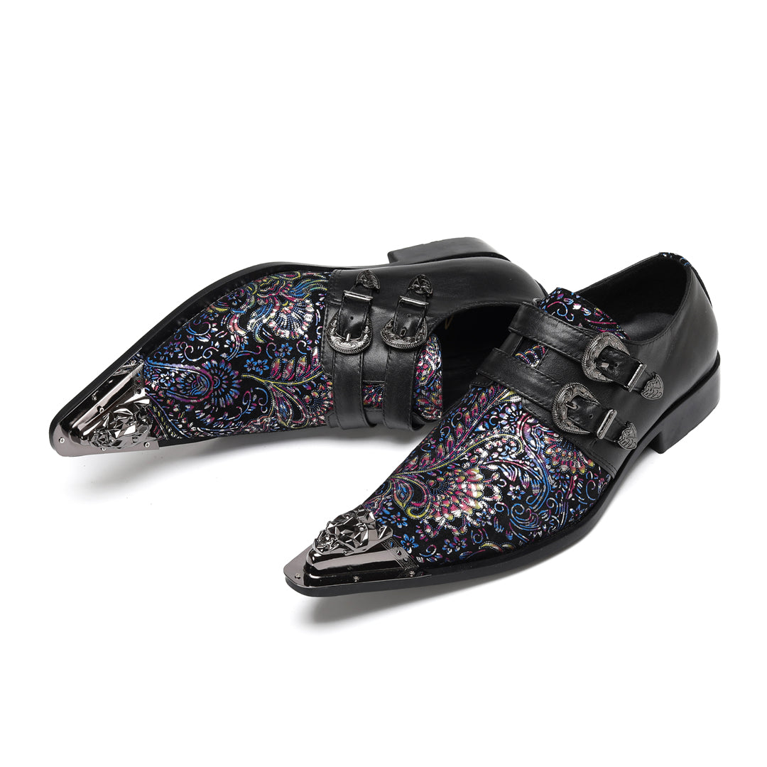 AOMISHOES_Black_Patterned_Shoes_#4109_Footwear_for_Daily_Use_AOMISHOES