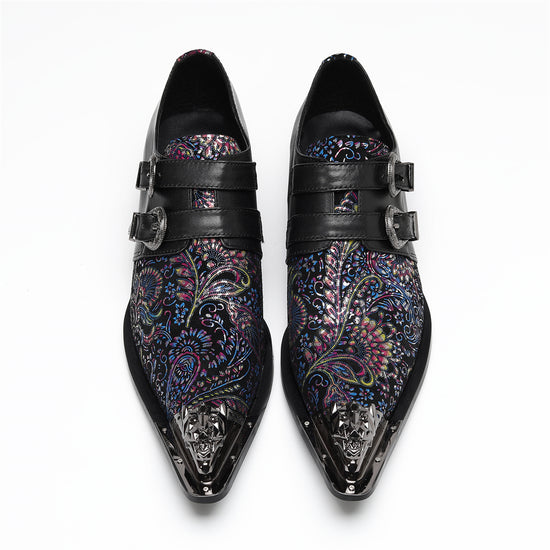 AOMISHOES_Black_Patterned_Shoes_#4109_Footwear_for_Daily_Use_AOMISHOES