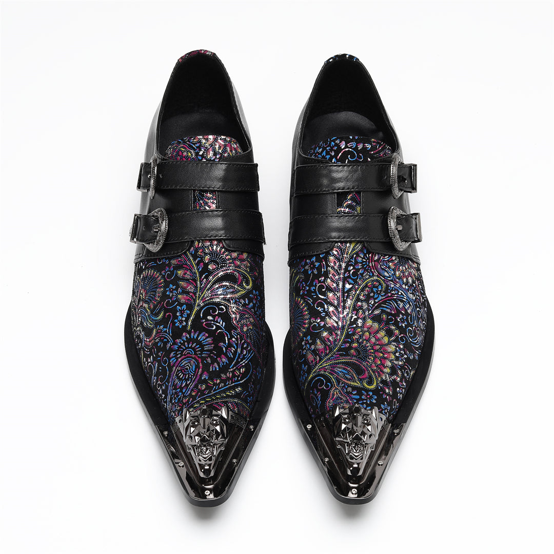 AOMISHOES_Black_Patterned_Shoes_#4109_Footwear_for_Daily_Use_AOMISHOES