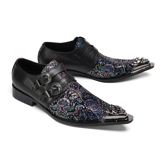 AOMISHOES_Black_Patterned_Shoes_#4109_Footwear_for_Daily_Use_AOMISHOES