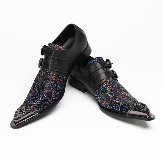 AOMISHOES_Black_Patterned_Shoes_#4109_Footwear_for_Daily_Use_AOMISHOES
