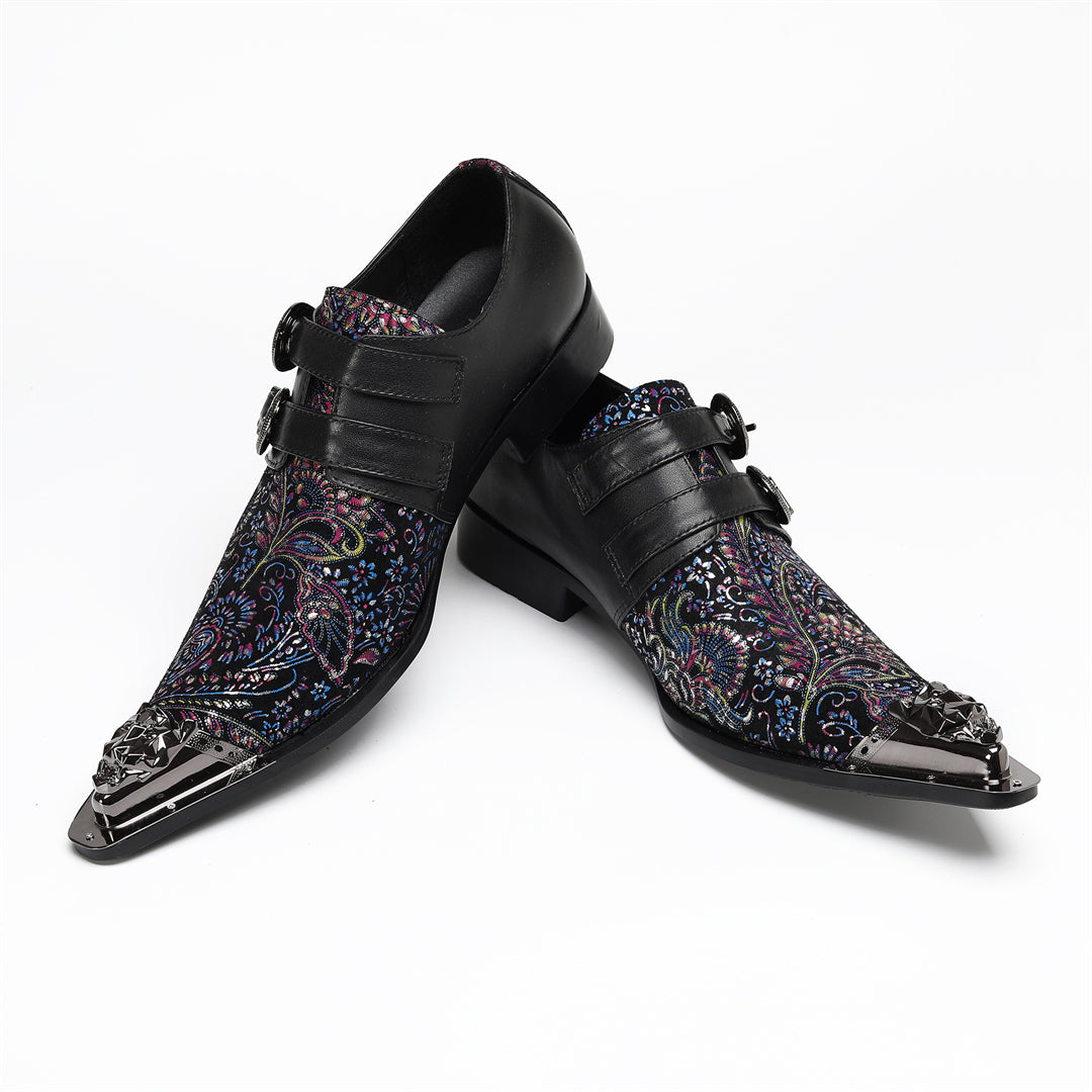 AOMISHOES_Black_Patterned_Shoes_#4109_Footwear_for_Daily_Use_AOMISHOES