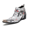AOMISHOES_White_Newspaper_Print_Shoes_#4112_Fashionable_Daily_Wear_AOMISHOES