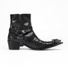 AOMISHOES_Black_Snake_Head_Shoes_#4111_Fashion_Footwear_AOMISHOES