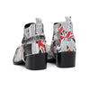 AOMISHOES_White_Newspaper_Print_Shoes_#4112_Fashionable_Daily_Wear_AOMISHOES