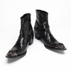 AOMISHOES_Black_Snake_Head_Shoes_#4111_Fashion_Footwear_AOMISHOES