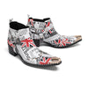 AOMISHOES_White_Newspaper_Print_Shoes_#4112_Fashionable_Daily_Wear_AOMISHOES